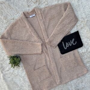 Jenny Boston Eyelash Open Cardigan 💗 Beige